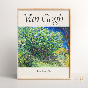 ビンセント・ヴァン・ゴッホ薄紫・ブッシュアートプリントヴィンテージ ポスター