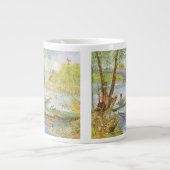ビンセント・ヴァン・ゴッホ魚釣りイン春,ポンデクリシー ジャンボコーヒーマグカップ (正面)