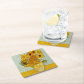 ビンセント・ヴァン・ゴッホ12ひまわり花印象派 スクエアペーパーコースター (インサイチュ)