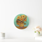 ビンセント·ヴァン·ゴッホ12個のひまわりの花瓶 ラウンド壁時計 (ホーム)