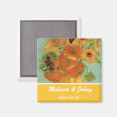 ビンセント・ヴァン・ゴッホ12本のひまわりの花瓶 マグネット (正面/裏面)