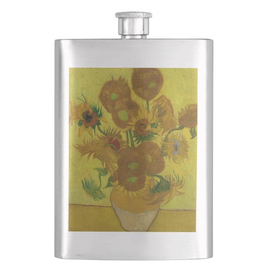 ビンセント・ヴァン・ゴッホ15ひまわり絵画の花 フラスク (正面)