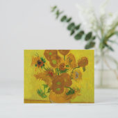 ビンセント・ヴァン・ゴッホ15ひまわり絵画の花 ポストカード (スタンド正面)