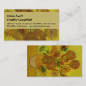 ビンセント・ヴァン・ゴッホ15ひまわり絵画の花 名刺 (正面/裏面)