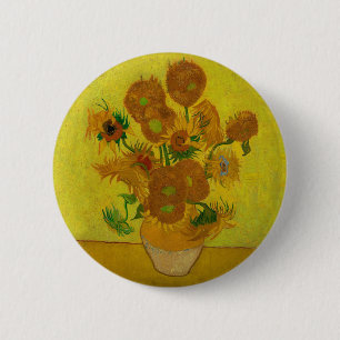 ビンセント・ヴァン・ゴッホ15ひまわり絵画の花 缶バッジ