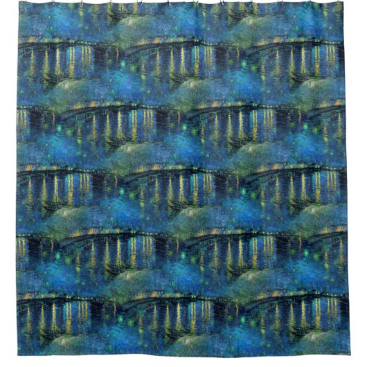 ビンセント・ヴァン・ゴッホ1888星の夜のローネの上 シャワーカーテン (正面)