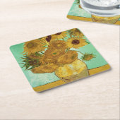 ビンセント・ヴァン・ゴッホ |ひまわり, 1888 スクエアペーパーコースター (アングル)
