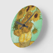 ビンセント・ヴァン・ゴッホ |ひまわり, 1888 ラウンド壁時計 (傾斜)