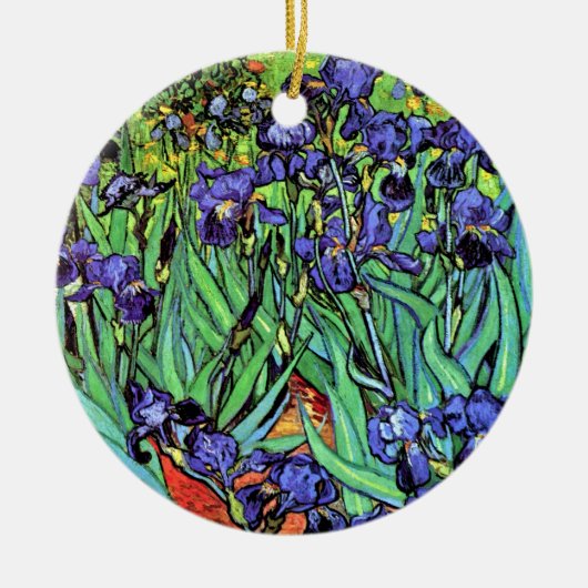 ビンセント・ヴァン・ゴッホ – アイリス – フラワー恋人ファインアート セラミックオーナメント (正面)