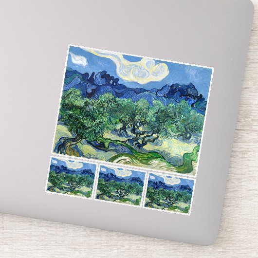 ビンセント・ヴァン・ゴッホ、アルピレスとオリーブの木 シール (詳細)