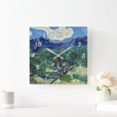 ビンセント・ヴァン・ゴッホ – アルピレスとオリーブの木 スクエア壁時計 (ホーム)