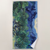 ビンセント・ヴァン・ゴッホ – アルピレスとオリーブの木 ビーチタオル (正面)