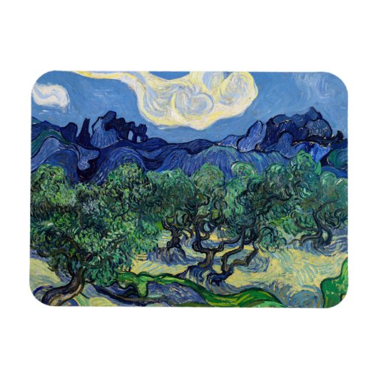 ビンセント・ヴァン・ゴッホ – アルピレスとオリーブの木 マグネット (横)