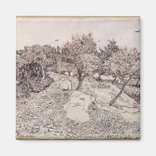 ビンセント・ヴァン・ゴッホ |オリーブの木 マグネット (正面)