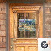 ビンセント・ヴァン・ゴッホ – オリーブの木：明るい青の空 ウィンドウサイン (ホームデコレーション)