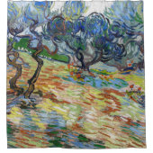 ビンセント・ヴァン・ゴッホ – オリーブの木：明るい青の空 シャワーカーテン (正面)