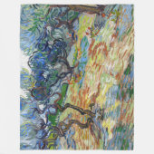 ビンセント・ヴァン・ゴッホ – オリーブの木：明るい青の空 フリースブランケット (正面)