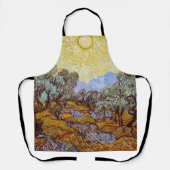 ビンセント・ヴァン・ゴッホ – オリーブの木,黄色の空と太陽 エプロン (正面)