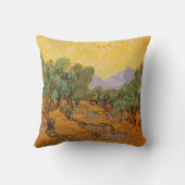 ビンセント・ヴァン・ゴッホ – オリーブの木，黄色の空と太陽 クッション (裏面)