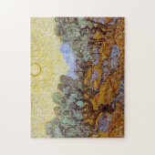 ビンセント・ヴァン・ゴッホ – オリーブの木，黄色の空と太陽 ジグソーパズル (縦)