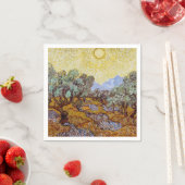 ビンセント・ヴァン・ゴッホ – オリーブの木,黄色の空と太陽 スタンダードカクテルナプキン (インサイチュ)