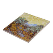 ビンセント・ヴァン・ゴッホ – オリーブの木，黄色の空と太陽 タイル (側面)