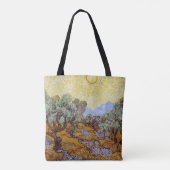 ビンセント・ヴァン・ゴッホ – オリーブの木，黄色の空と太陽 トートバッグ (裏面)