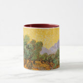 ビンセント・ヴァン・ゴッホ – オリーブの木，黄色の空と太陽 マグカップ (中央)