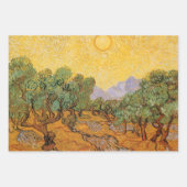 ビンセント・ヴァン・ゴッホ – オリーブの木,黄色の空と太陽 ラッピングペーパーシート (正面2)