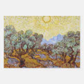 ビンセント・ヴァン・ゴッホ – オリーブの木，黄色の空と太陽 ラッピングペーパーシート (正面3)
