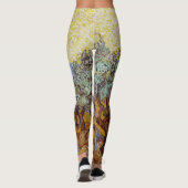 ビンセント・ヴァン・ゴッホ – オリーブの木,黄色の空と太陽 レギンス (裏面)