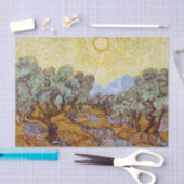 ビンセント・ヴァン・ゴッホ – オリーブの木,黄色の空と太陽 薄葉紙 (クラフト)