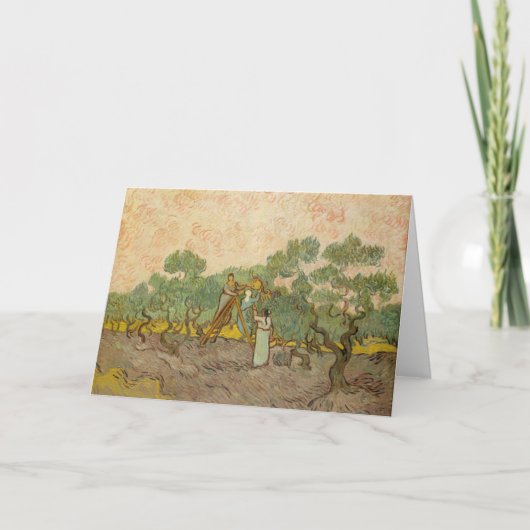 ビンセント・ヴァン・ゴッホ – オリーブ狩り女性 カード (正面)