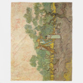 ビンセント・ヴァン・ゴッホ – オリーブ狩り女性 フリースブランケット (正面)