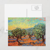 ビンセント・ヴァン・ゴッホ – オリーブ・グローブとオレンジスカイ ポストカード (正面/裏面)