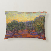 ビンセント・ヴァン・ゴッホ – オリーブ・グローブ，オレンジスカイ アクセントクッション (裏面)