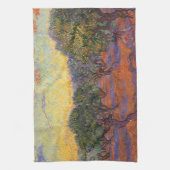 ビンセント・ヴァン・ゴッホ – オリーブ・グローブ,オレンジスカイ キッチンタオル (縦)