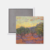 ビンセント・ヴァン・ゴッホ – オリーブ・グローブ，オレンジスカイ マグネット (正面/裏面)