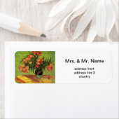 ビンセント・ヴァン・ゴッホ、オレアンダースと花瓶と本。 ラベル (インサイチュ)