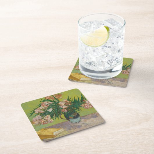 ビンセント・ヴァン・ゴッホ・オレアンダー絵を描フラワーズ スクエアペーパーコースター (インサイチュ)