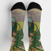 ビンセント・ヴァン・ゴッホ・オレアンダー絵を描フラワーズ ソックス (上部)