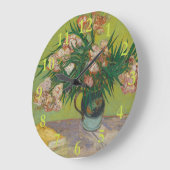 ビンセント・ヴァン・ゴッホ・オレアンダー絵を描フラワーズ ラージ壁時計 (傾斜)