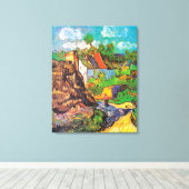 ビンセント・ヴァン・ゴッホ・オーヴェースの家 キャンバスプリント (インサイチュ (ウッドフロア))