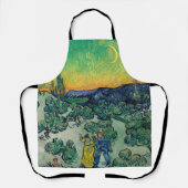 ビンセント・ヴァン・ゴッホ – カップルと月の風景 エプロン (正面)