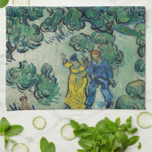 ビンセント・ヴァン・ゴッホ – カップルと月の風景 キッチンタオル (折り畳み)