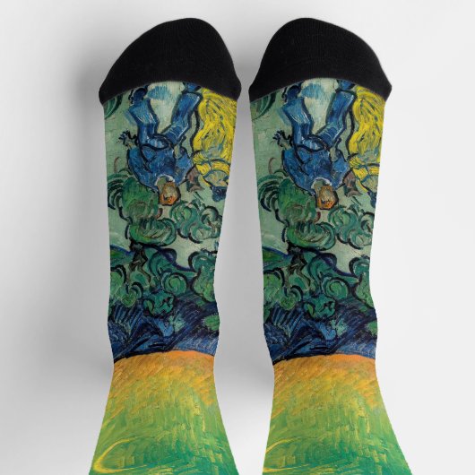 ビンセント・ヴァン・ゴッホ – カップルと月の風景 ソックス (上部)