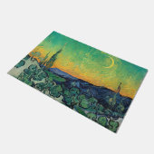 ビンセント・ヴァン・ゴッホ – カップルと月の風景 ドアマット (アングル)