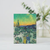 ビンセント・ヴァン・ゴッホ – カップルと月の風景 ポストカード (スタンド正面)