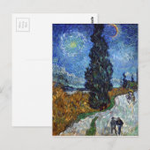 ビンセント・ヴァン・ゴッホ・カントリー・ロード・イン・プロヴァンス・バイ・ナイト ポストカード (正面/裏面)