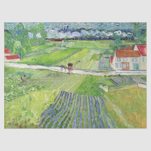 ビンセント・ヴァン・ゴッホ – キャリッジ&トレイン付き風景 薄葉紙 (正面)